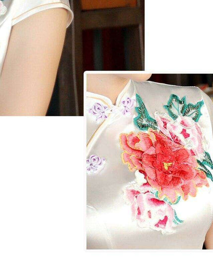 Elegance Redefined: Stunning Floral Cheongsam Dress for Special Occasions