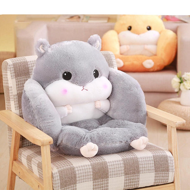 Charming Hamster-Themed Lumbar Support Pillow for Office Comfort