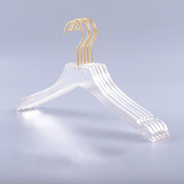 Chic Gold-Accented Clear Acrylic Hangers for Kids - Set of 5