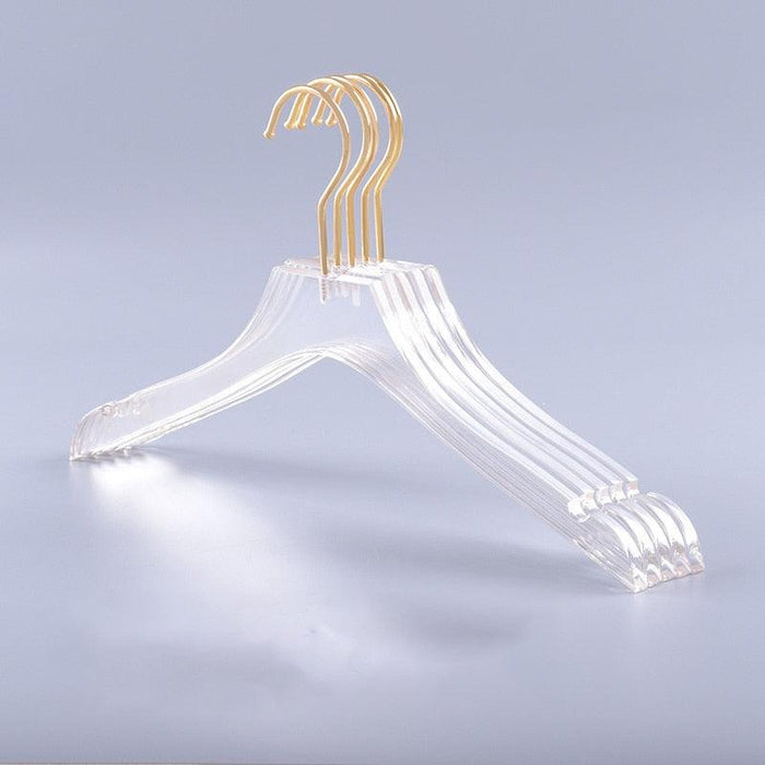 Chic Gold-Accented Clear Acrylic Hangers for Kids - Set of 5