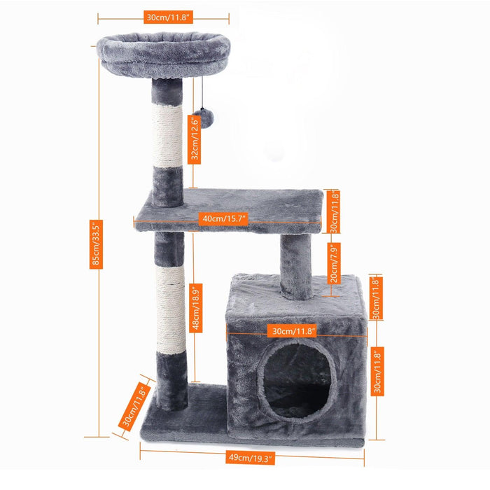 Deluxe 68-Inch Cat Tree Condo with Sisal Scratching Posts - Ultimate Playground for Multiple Cats