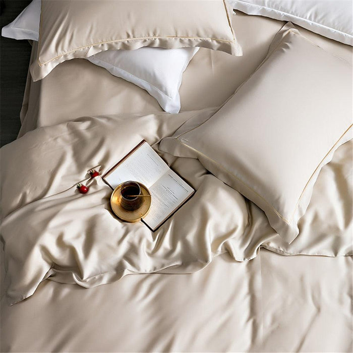Silk Elegance Bedding Collection with Duvet Cover, Flat Sheet, and Pillowcases