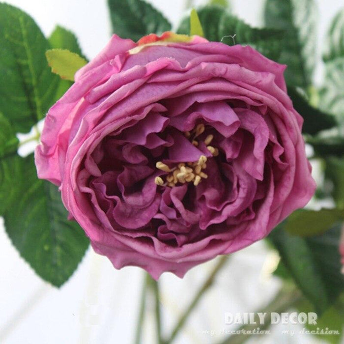 Real Touch Large Felt Moisturizing Austin Rose Flowers - Set of 12 for Wedding Decoration