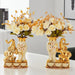 Golden Elephant Ceramic Vase for Elegant European Home Decor