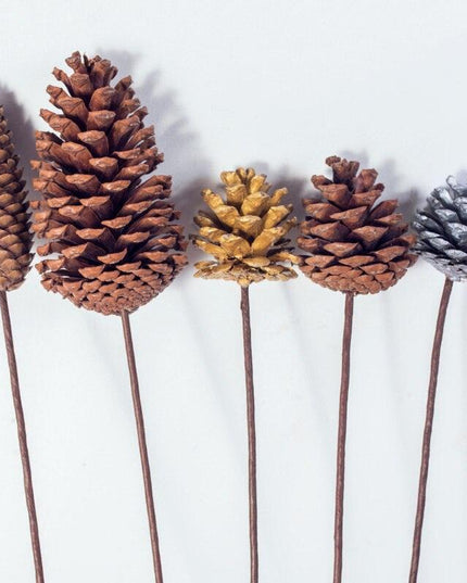 Dried Pine Cone and Floral Arrangement for Chic Nordic Home Styling - Seasonal Festive Decor