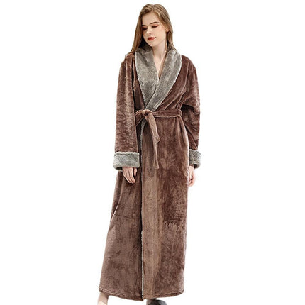 Plush Kimono Bathrobe with Elegant Fur Accents - Embrace Ultimate Comfort and Chic Style