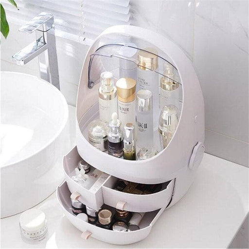 Portable Cosmetic Organizer with Multiple Compartments and Clear Design for Tidy Beauty Routines
