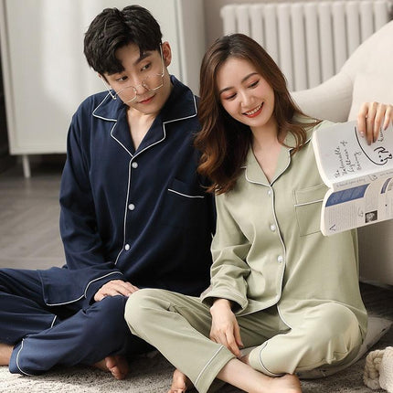 Cozy Couples Winter Cotton Pajama Set - Luxurious Sleepwear for Two