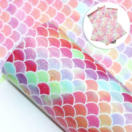 Enchanting Mermaid Scale Laser Etched Faux Leather Crafting Sheet for Creative Projects