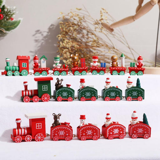 Cheerful Holiday Train Decoration - Festive Ornament in Wood/Plastic