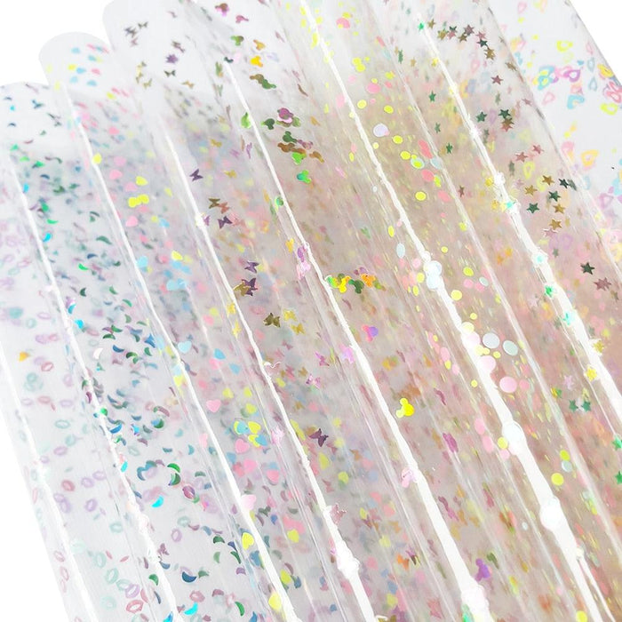 Sparkling Candy Glitter PVC Leather Sheets - Magical DIY Crafting Kit