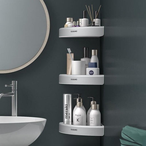Secure Triangle Bathroom Storage Rack with Superior Safety Features