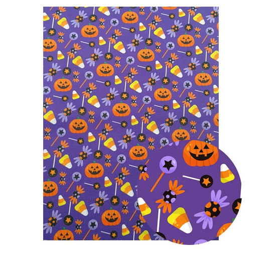 QIBUMAY Halloween Vinyl Fabric PU Leather Sheets DIY Bow Material Printed Faux Leather Fabric for Bows 22*30cm Synthetic Leather-0-Très Elite-05-Très Elite