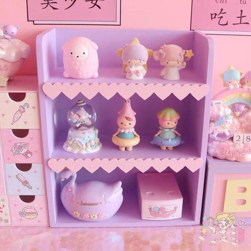 Charming Pink Wooden Display Cabinet