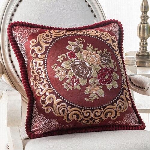 Elegant Beaded Jacquard Pillow Cover - Luxe Home Accent 48x48cm