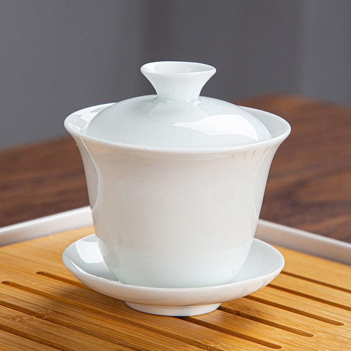 Elegant Chinese Kung Fu Tea Ceremony Set: Stylish Ceramic Teacup & Teapot for Tea Aficionados on the Move!