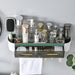 Wall-Mounted Gray/Green Storage Unit with Drawers, Hooks, and Aromatherapy Slot - Maximize Your Space Organization