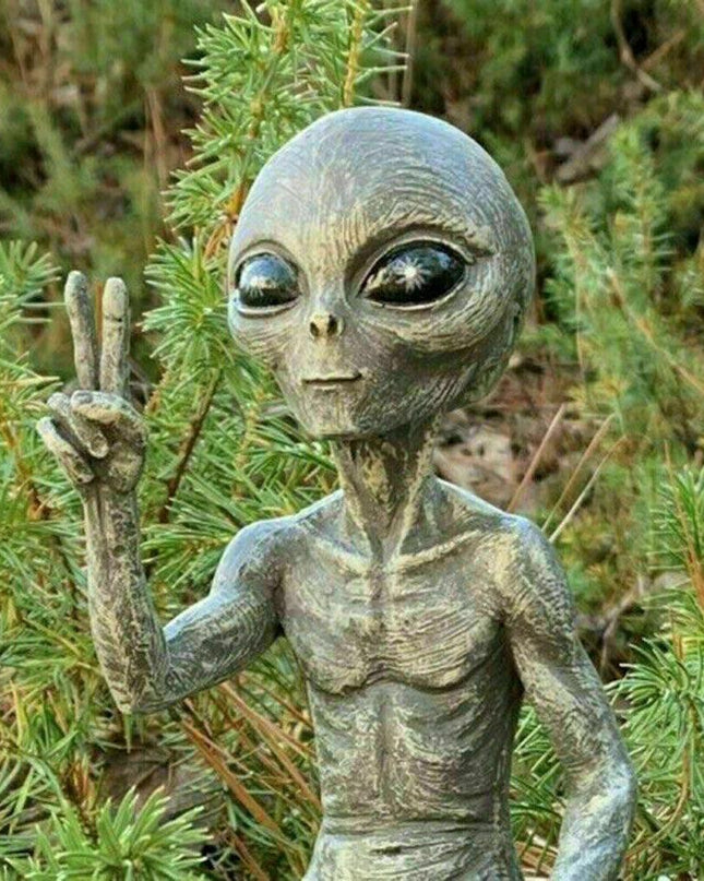 Serene Intergalactic Zen Alien Meditation Sculpture