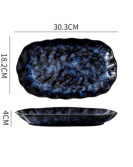 Sophisticated Blue Ceramic Tableware Set - Elevate Your Dining Experience with Elegance