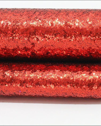 Sparkling Chunky Glitter Faux Leather Sheet - Ideal for Creative DIY Projects