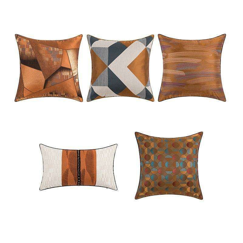 Chic Nordic Caramel Geometric Cushion Covers for an Elegant Home Transformation