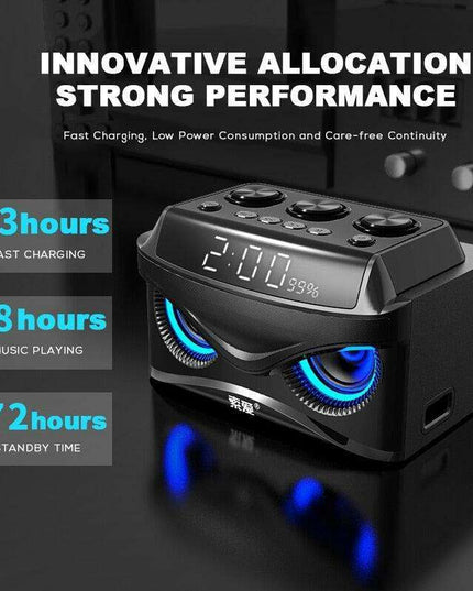 All-in-One Bluetooth Speaker with Alarm Clock & Subwoofer: Your Ultimate Audio Experience