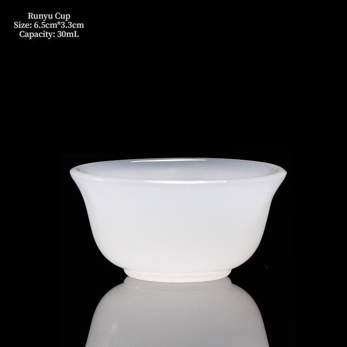 Elegant Jade Porcelain Tea Cup with Custom Engraving - Handcrafted Opulence