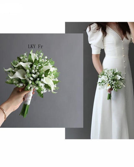 Timeless Elegance: Calla Lily and Lily of the Valley Bridal Bouquet
