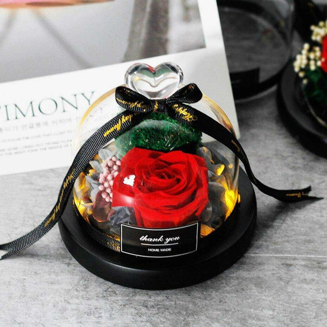 Captivating Glass Rose Lamp in Elegant Dome - A Cherished Emblem of Love