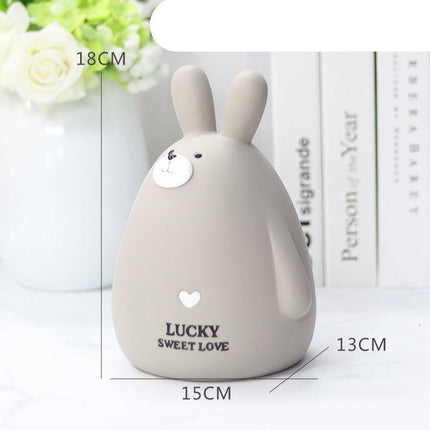 Charming Rabbit Savings Bank - Cute Bunny Coin Collector