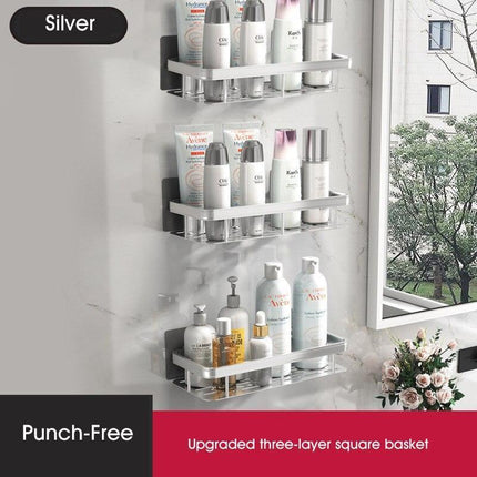 Stylish Wall-Mounted Space Aluminum Shower Organizer: Premium Bathroom Caddy