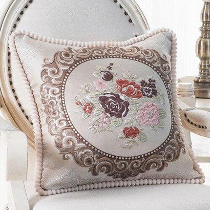 Floral Elegance Handcrafted Decorative Pillow Cover