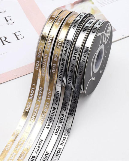 Luxurious Gold Bar Design Ribbon - 1cm Wide, 45 Yards for Exquisite Crafting and Gift Wrapping