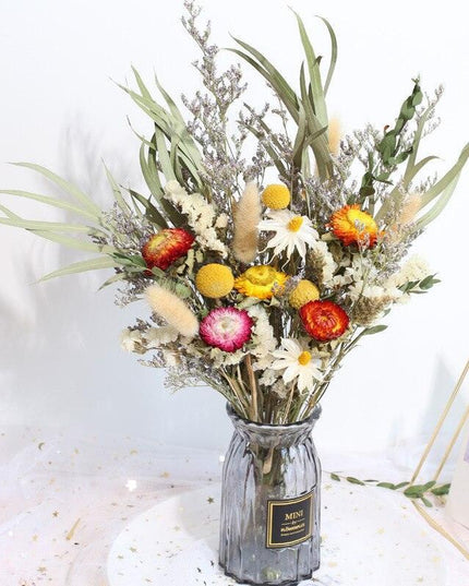 Dried Floral Elegance: Nature's Charm Arrangement Set for Home Decor and Photography