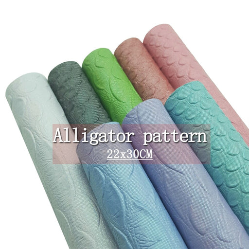 Alligator Pattern Faux Leather Sheets for Crafting Bows, Bags, and Home Decor