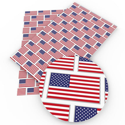 Patriotic Faux Leather Crafting Material - 20*33cm