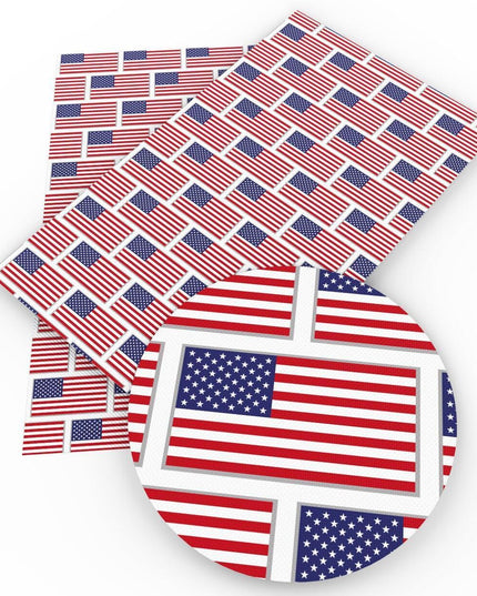 Patriotic Faux Leather Crafting Material - 20*33cm