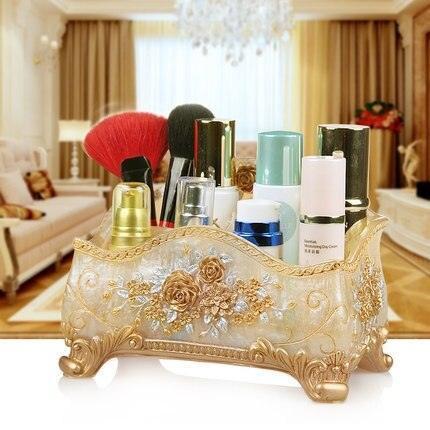 Chic European Resin Tissue Organizer - Vintage Style Home Accent