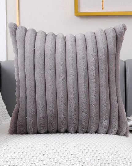 Elegant Dual-Sided Botanical Fur Pillow Cover Set - Luxurious 45x45cm & 30x50cm Sizes