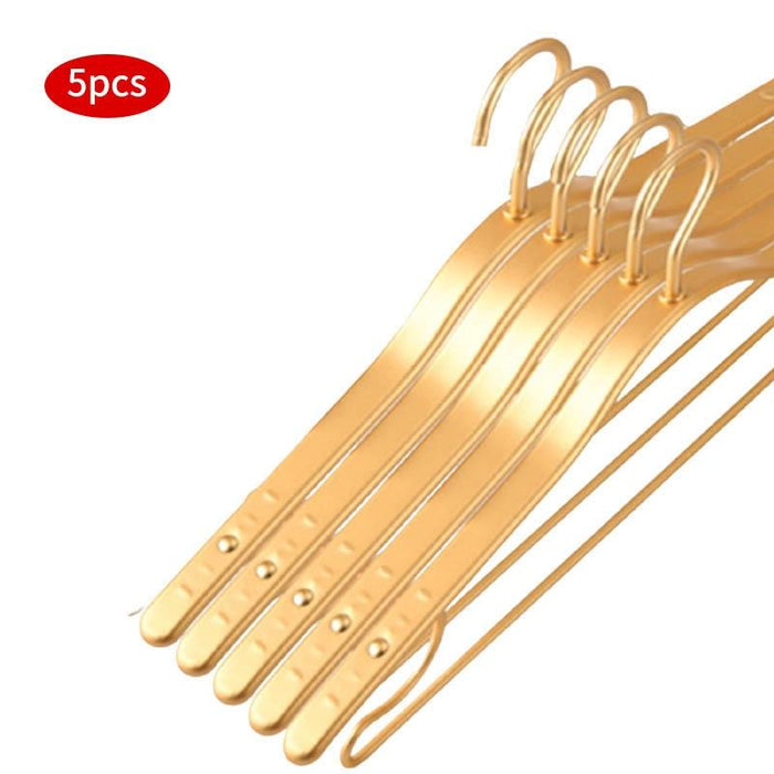 Stylish Eco-Conscious Aluminum Alloy Non-Slip Hangers - 5-Pack for Supreme Wardrobe Management