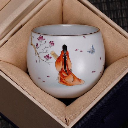 Handcrafted Ru Kiln Porcelain Tea Cup: A Sophisticated Touch to Your Tea Ritual