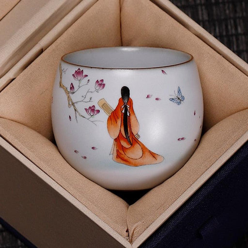 Exquisite Ru Kiln Porcelain Tea Cup for a Refined Tea Enjoyment