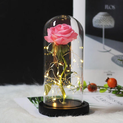 Eternal Rose LED Glass Dome for Enchanting Decor