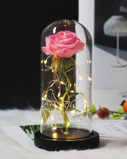 Eternal Rose LED Glass Dome for Enchanting Decor