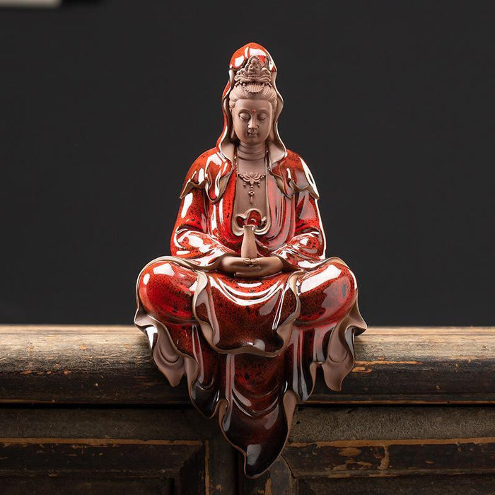 Zen Harmony Guanyin Backflow Incense Burner Collection - Tranquil Retreat Kit
