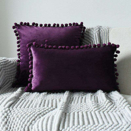 Luxurious Velvet Pillowcases with Whimsical Pom Pom Details - Ultimate Comfort and Charm