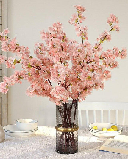 Lifelike Cherry Blossom Silk Floral Arrangement Kit - DIY Elegant Blooming Decor Set