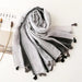 Luxurious Blue Porcelain Cashmere Blend Shawl - The Perfect Accessory for Any Occasion