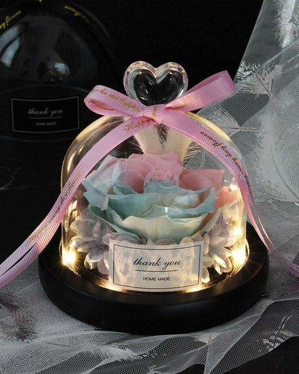 Timeless Elegance Glass Rose Showcase - A Symbol of Love and Grace