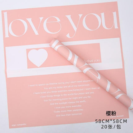 Elegant Floral Wrap with English Letter Design - Waterproof Bouquet Enhancer